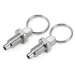 PATIKIL Spring Plunger 2pcs M10x1.5 Stainless Pull Ring-0