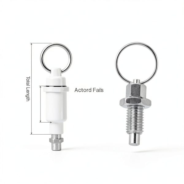 PATIKIL Spring Plunger 2pcs M10x1.5 Stainless Pull Ring-1