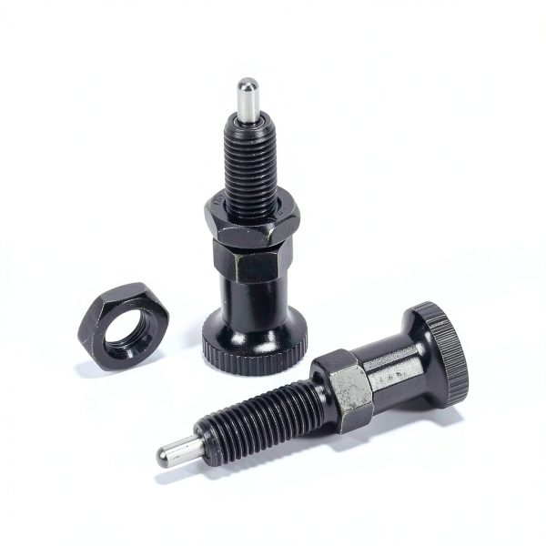 Push Fit Ball Nose Spring Knob Indexing Plunger M6 Thread Retractable Pull Pin, Spring Loaded Non Lock Out Short Type, Quick Release Threaded Latch Button for Industrial Equipment (2 Pcs)-2