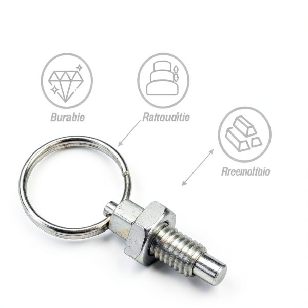 PATIKIL Spring Plunger 2pcs M10x1.5 Stainless Pull Ring-3