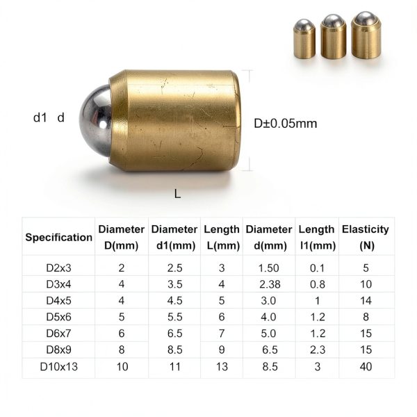 Brass Ball Point Spring Plunger HARFINGTON 30pcs 2-4mm for Machinery-1