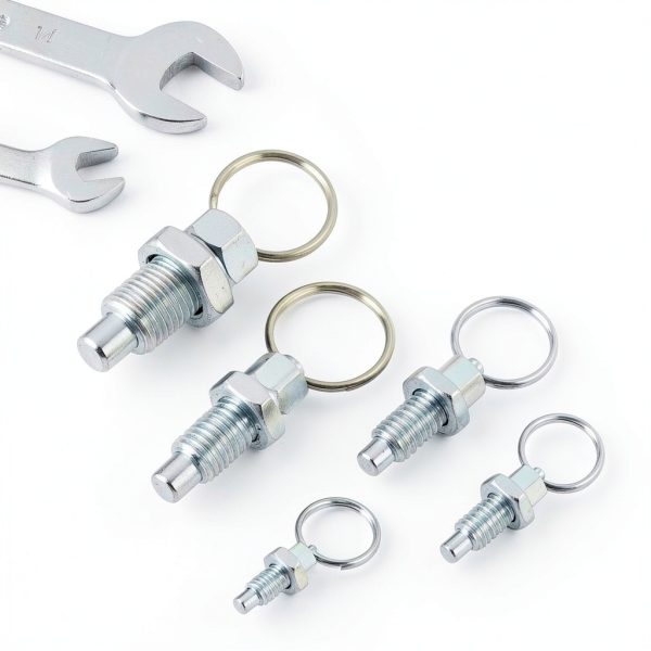 PATIKIL Spring Plunger 2pcs M10x1.5 Stainless Pull Ring-4