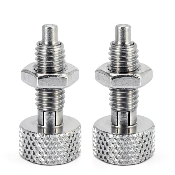 Hand Retractable Spring Plunger 2Pcs M12 Release Pin Nut MeitrciL-0