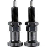 Push Fit Ball Nose Spring Knob Indexing Plunger M6 Thread Retractable Pull Pin, Spring Loaded Non Lock Out Short Type, Quick Release Threaded Latch Button for Industrial Equipment (2 Pcs)-0