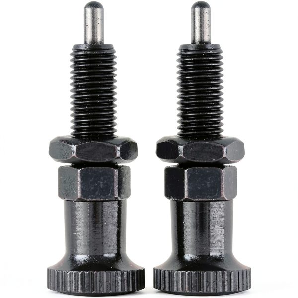 Push Fit Ball Nose Spring Knob Indexing Plunger M6 Thread Retractable Pull Pin, Spring Loaded Non Lock Out Short Type, Quick Release Threaded Latch Button for Industrial Equipment (2 Pcs)-0