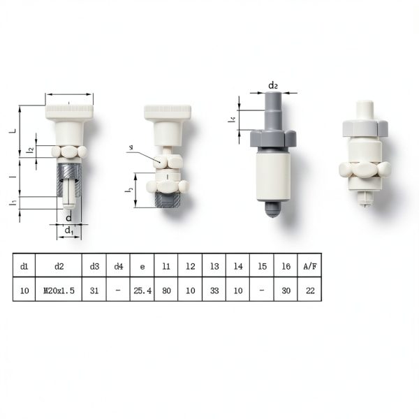 heyous Push Fit Ball Nose Spring Plunger Steel Return Knob M10-2