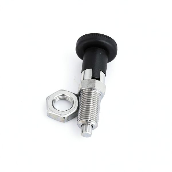 Heyous Stainless Steel Self Locking Knob Plunger M8 Black Spring Pin-1